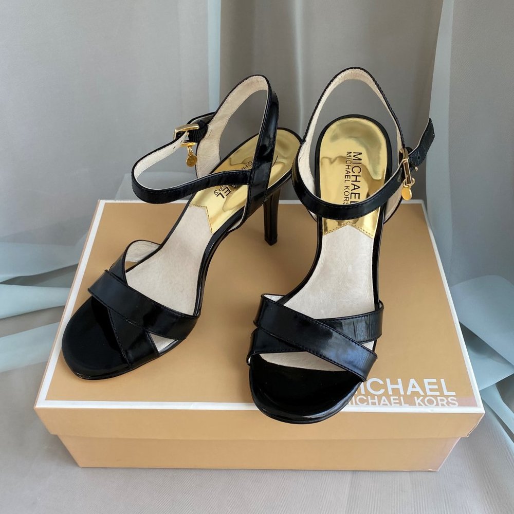 Michael Kors Black Elisa Sandal, 7 ½ M - Picture 5 of 14